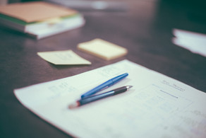 notes on a desk
